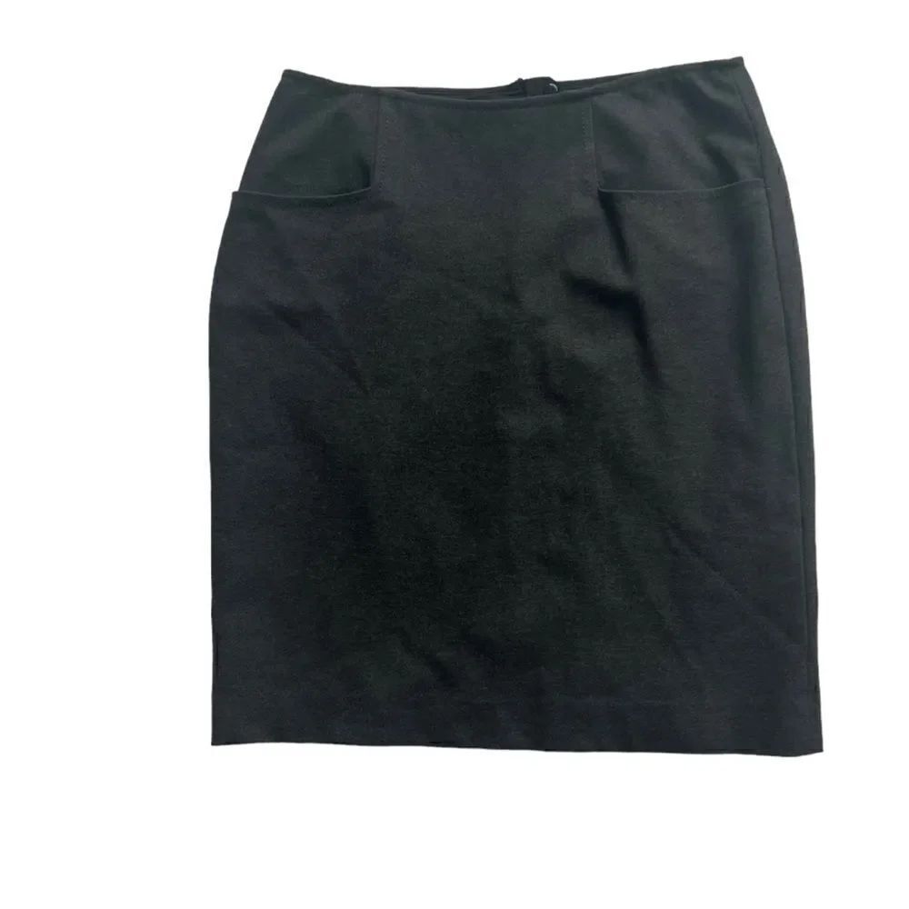 Lafayette 148 Solid Grey Front Pockets Pencil Career Office Classy Skirt sz 6